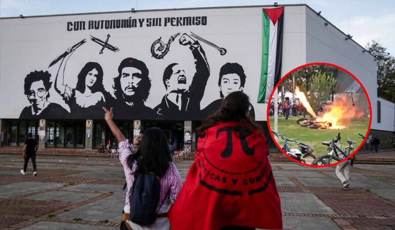 Terror en la Nacional: encapuchados quemaron dos motos dentro del campus