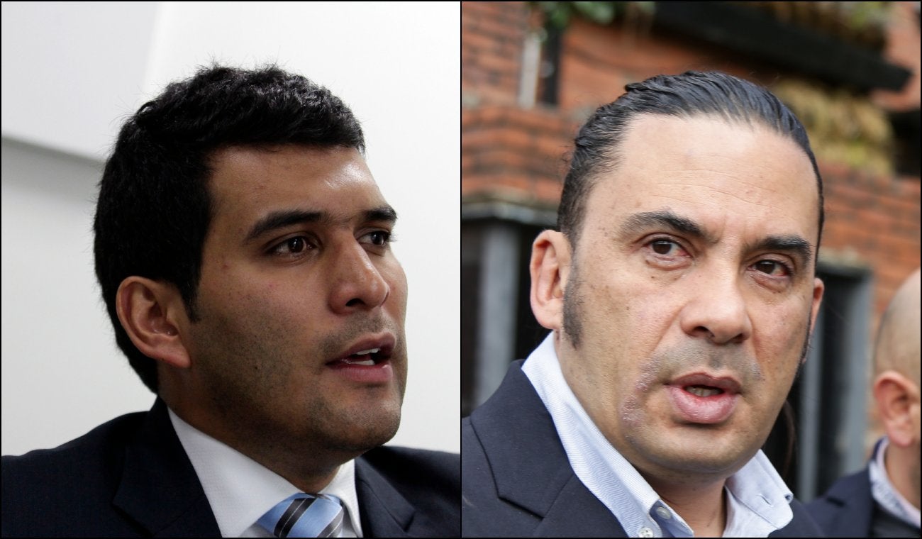 Julián Quintana y Francisco Bernate, abogados de la familia de Valeria Afanador y del Gimnasio Campestre Los Laureles, respectivamente (izquierda a derecha)