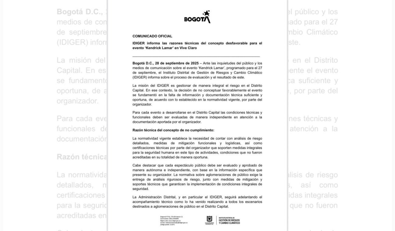 Distrito explica motivos de la cancelación del show de Kendrick Lamar