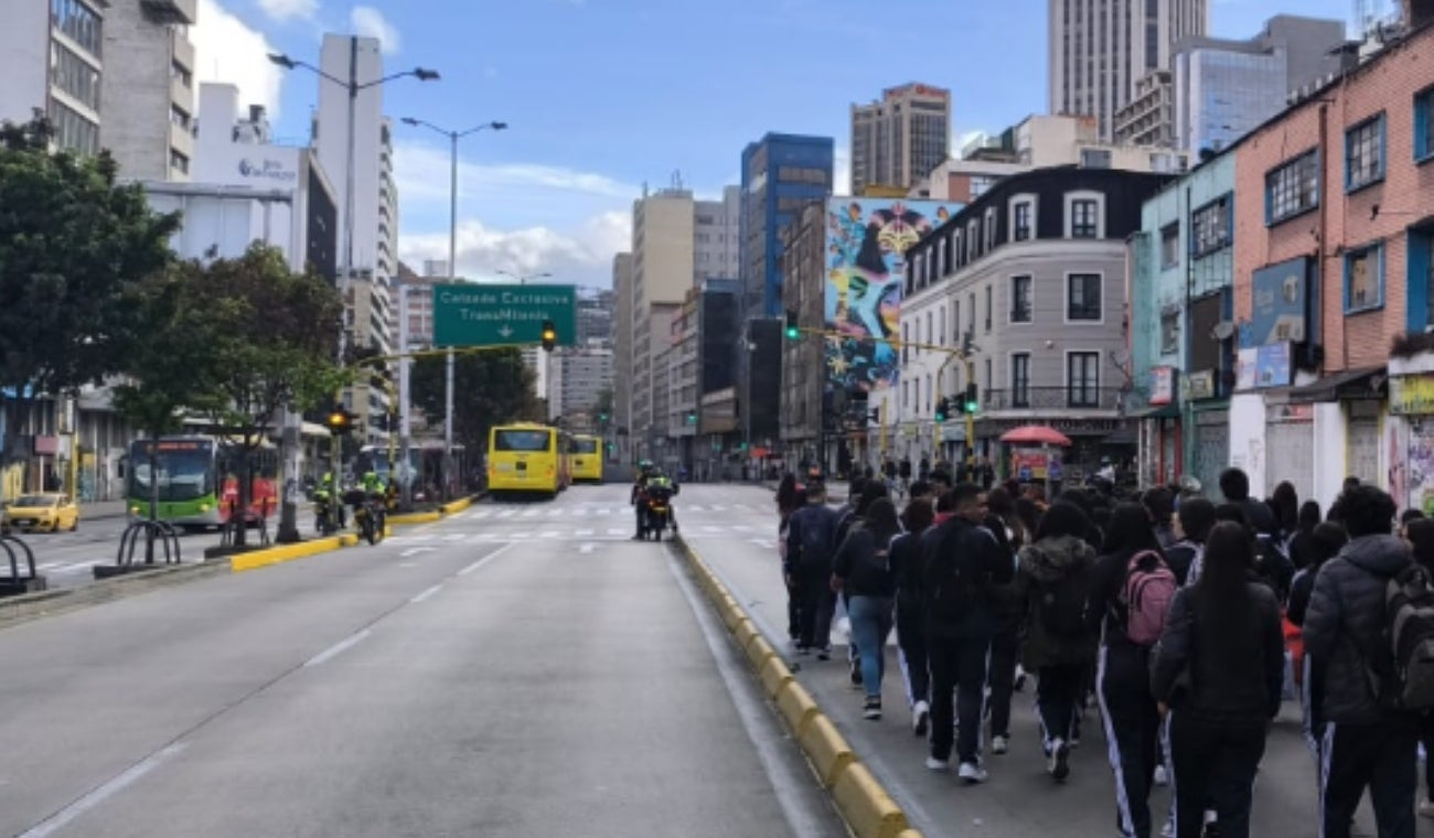 Manifestación en el centro de Bogotá
