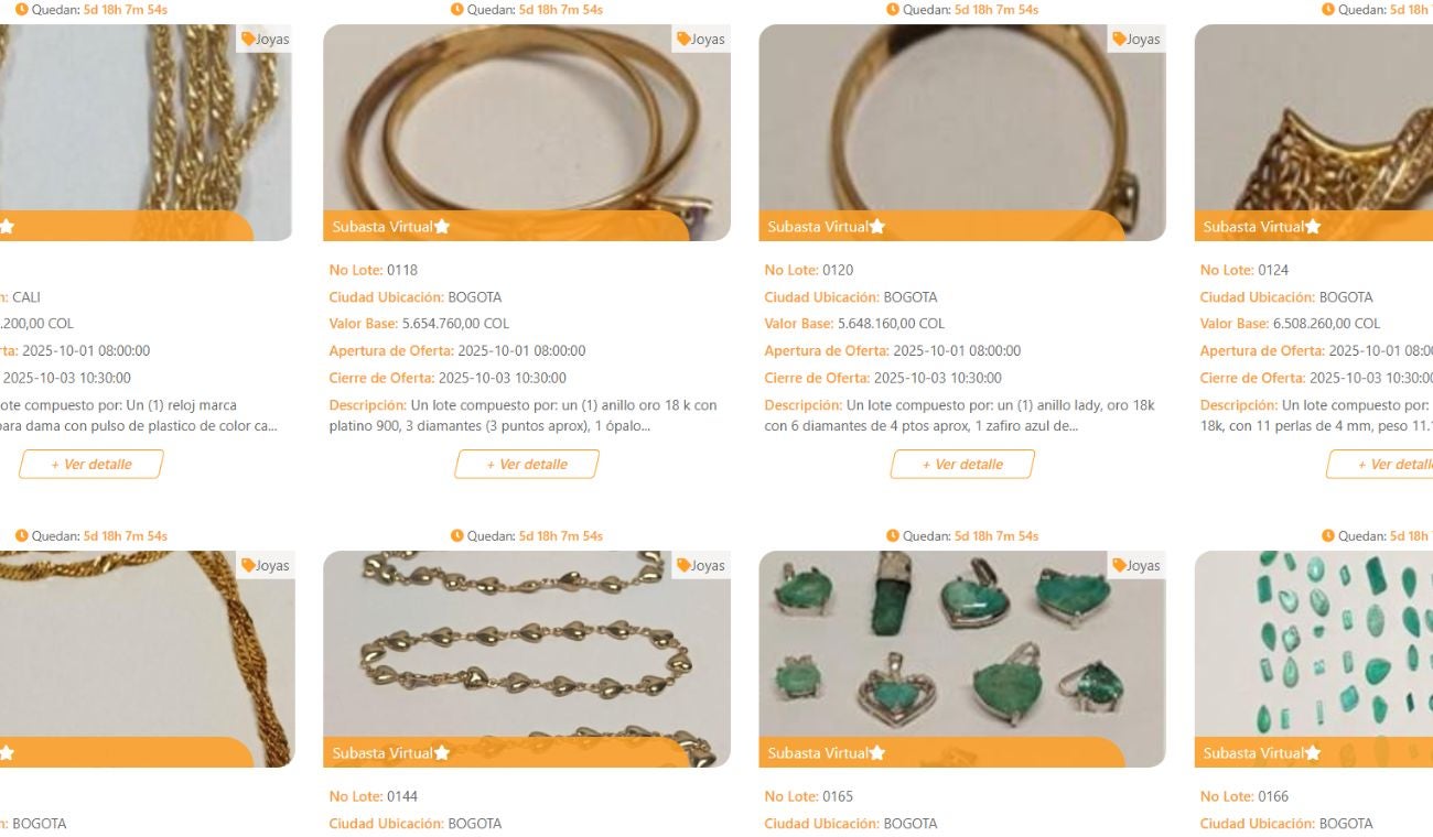 Octubre llega con remate de la DIAN: joyas, carros y motos casi regalados