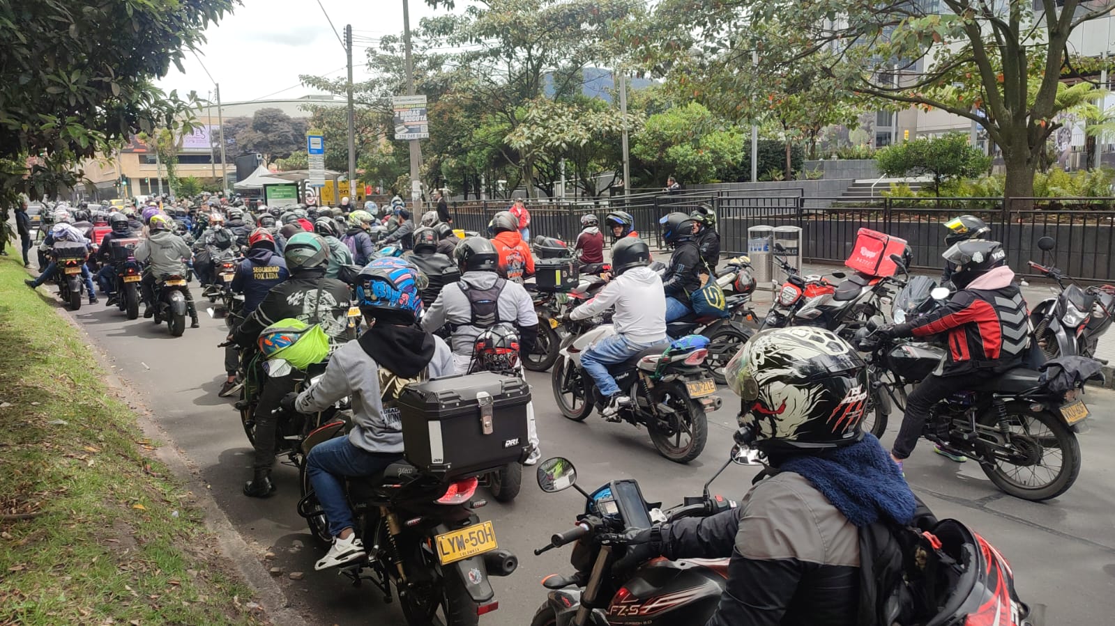 Protestas de motociclistas en Bogotá.