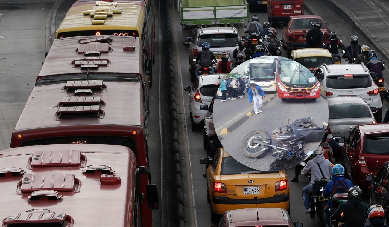 Fuerte trancón por accidente de tránsito