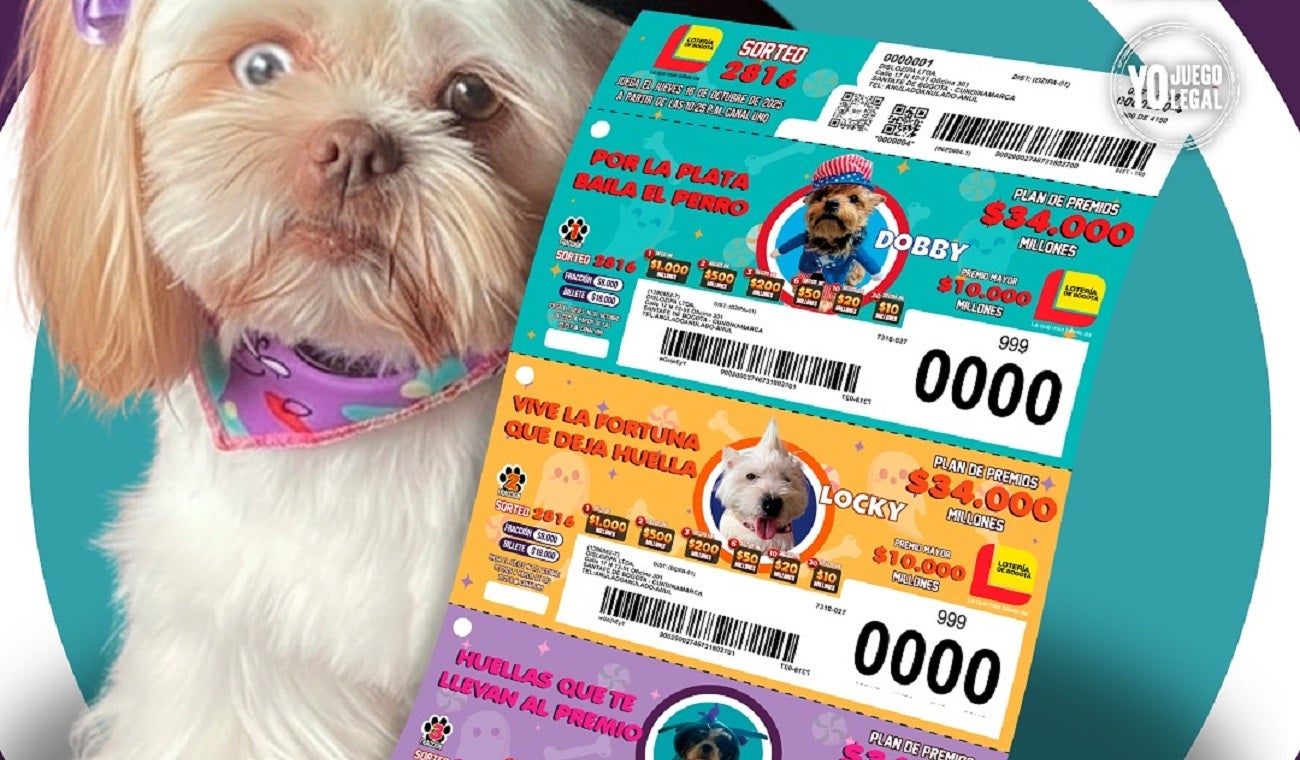 Billete Lotería de Bogotá 16 de octubre de 2025