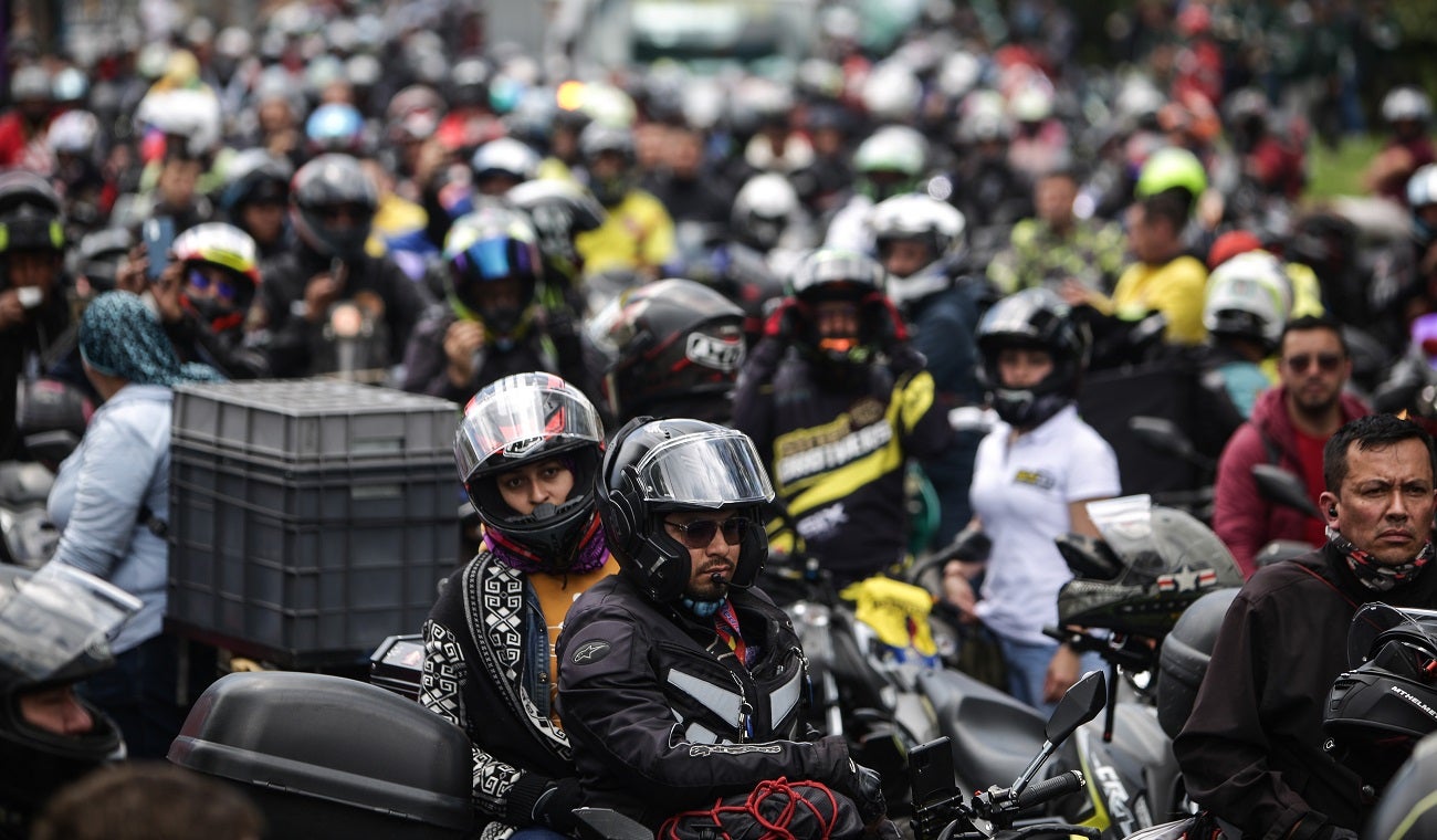 Bloqueo motociclistas en Bogotá