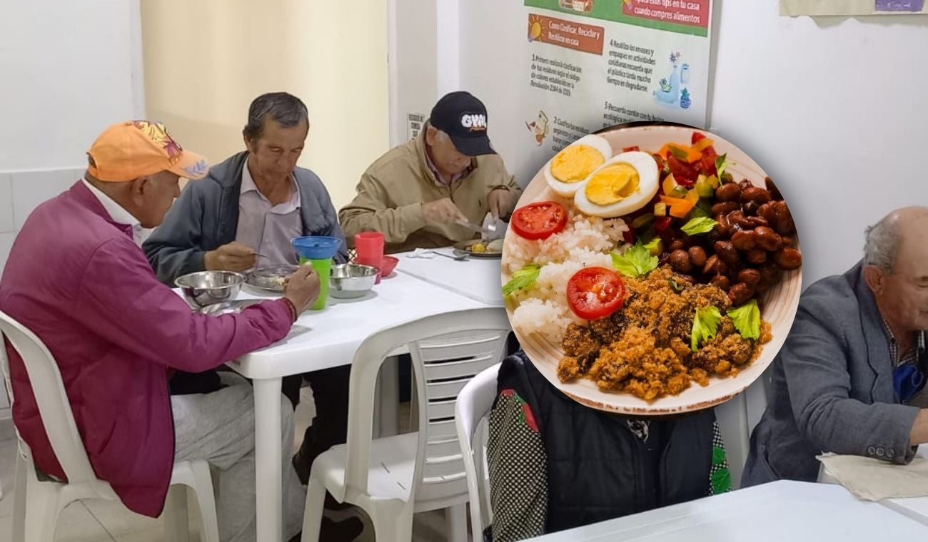 Personas almorzando en comedor comunitario