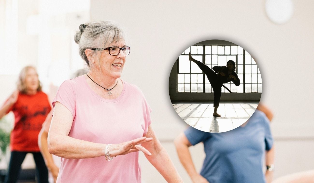 Mujeres aprendiendo técnicas de defensa personal