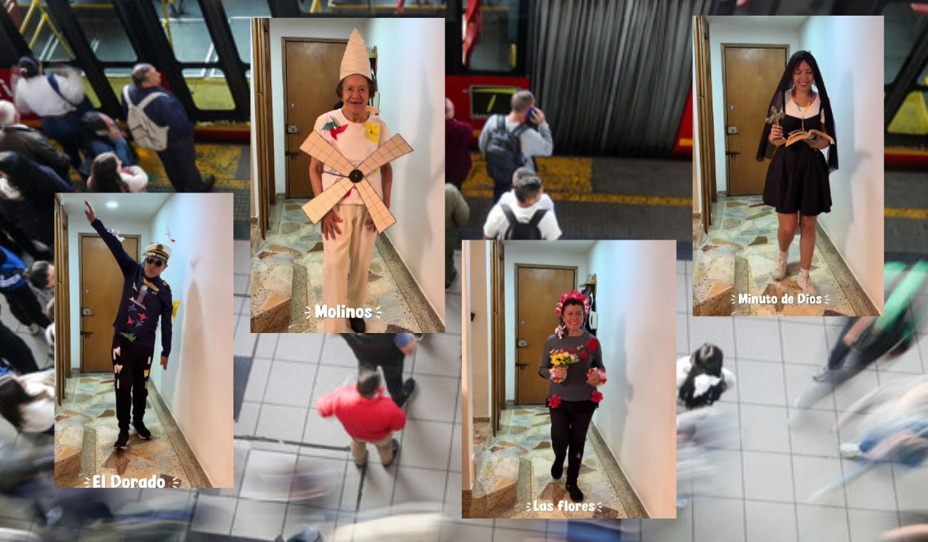 Familia se disfraza de estaciones de TransMilenio arrasan en redes