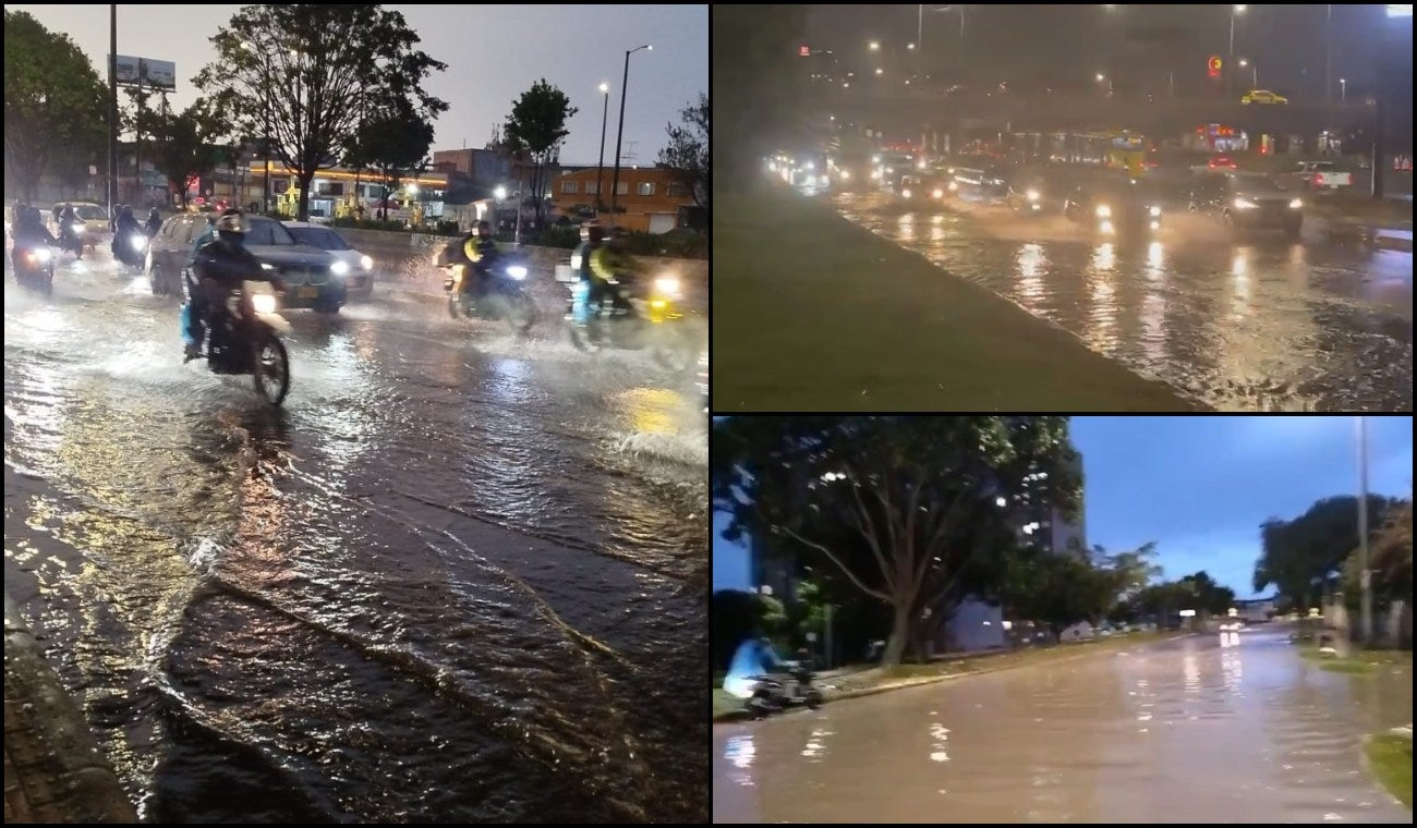 Encharcamientos e inundiaciones en las calles de Bogotá, 13 de octubre de 2025