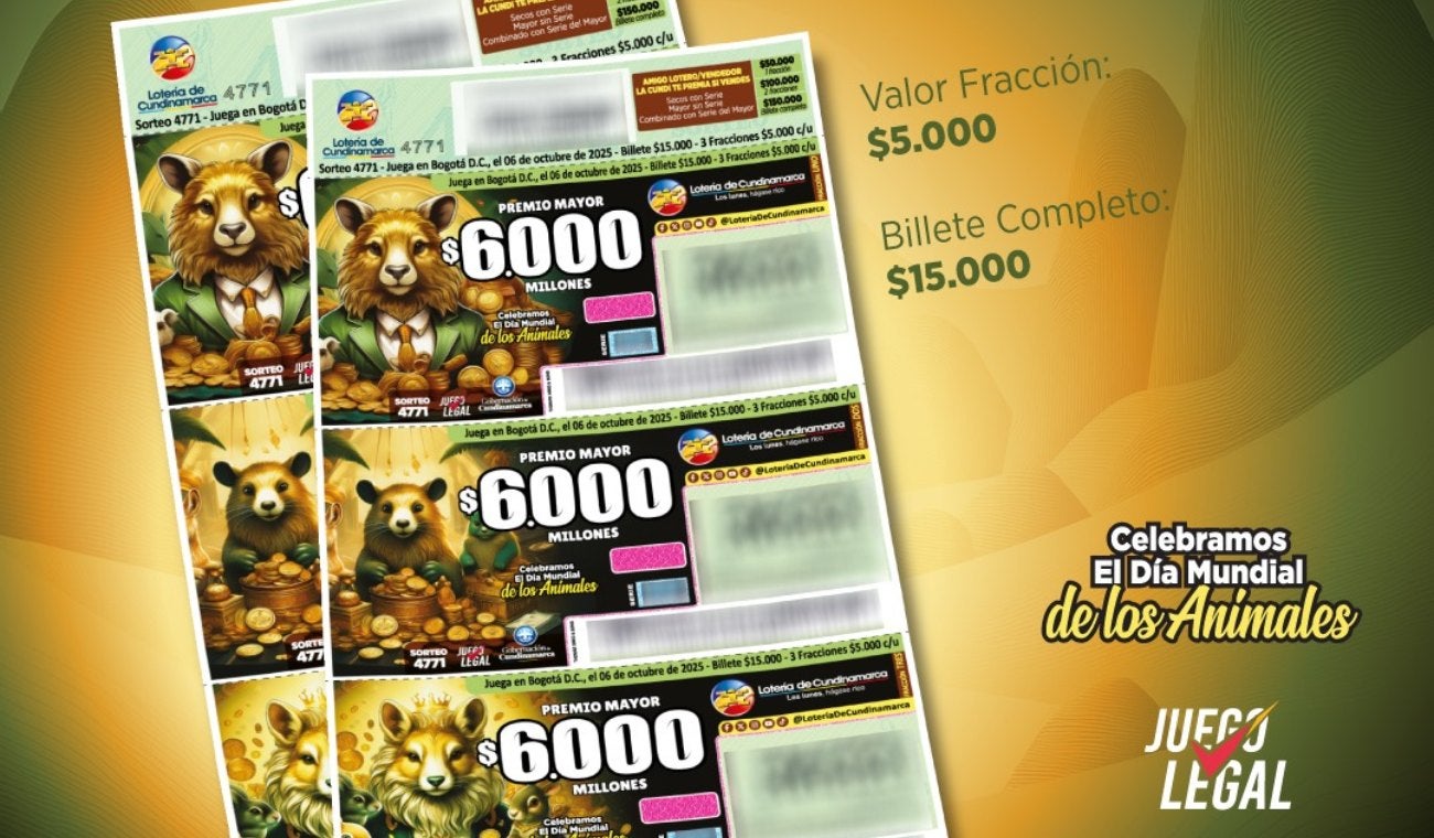 Lotería de Cundinamarca, 6 de octubre de 2025