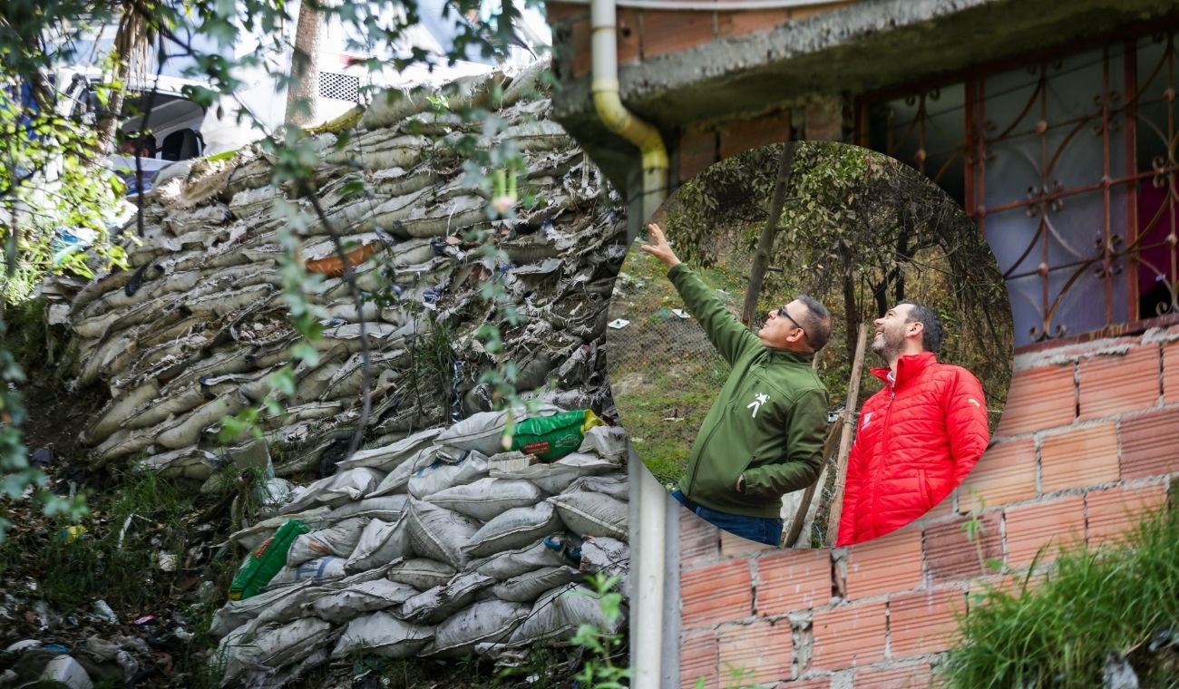 Galán visitando obra para proteger casas en Usaquén