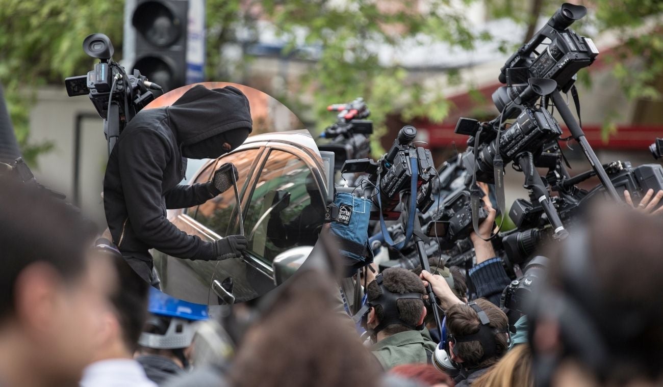 Periodistas en cubrimiento y robo de vehículo