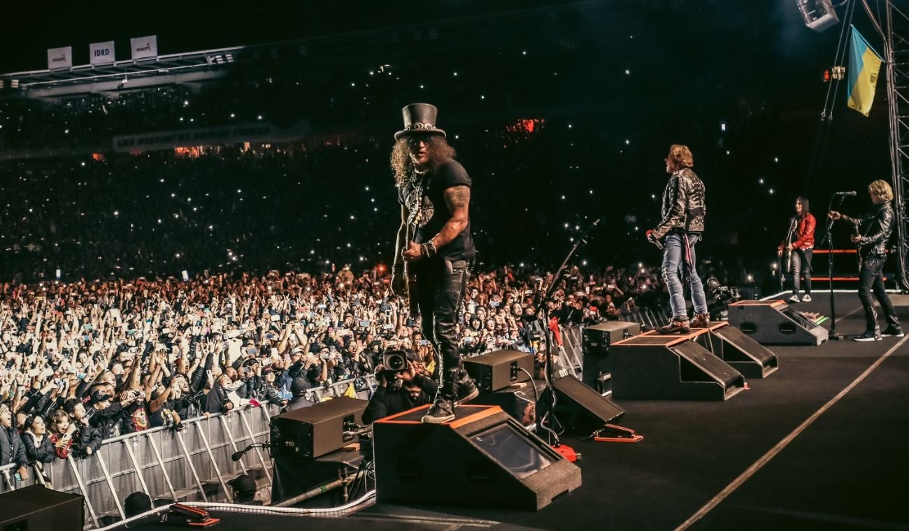 Slash, guitarrista de los Guns N' Roses, en concierto