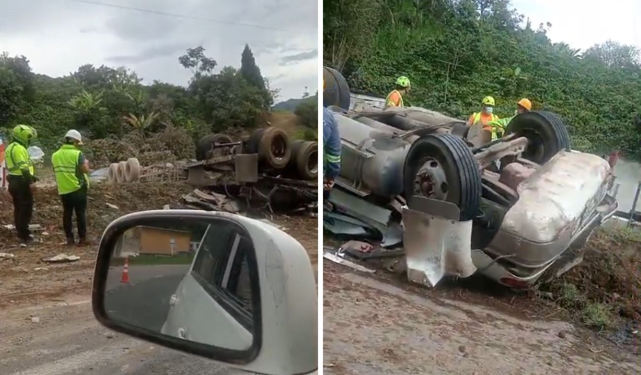 Accidente de tránsito vía La Vega - Bogotá