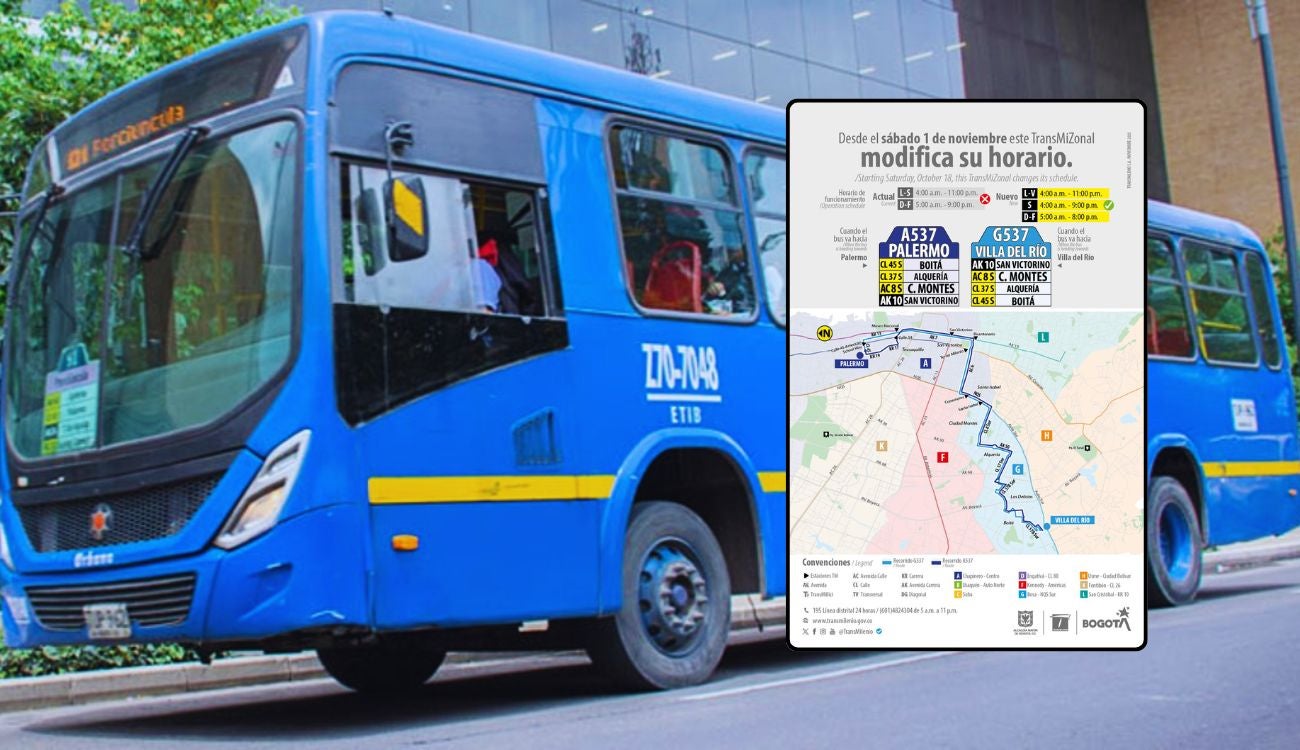 TransMiZonal A537 – G537 modifica horarios: evite enredos en su viaje