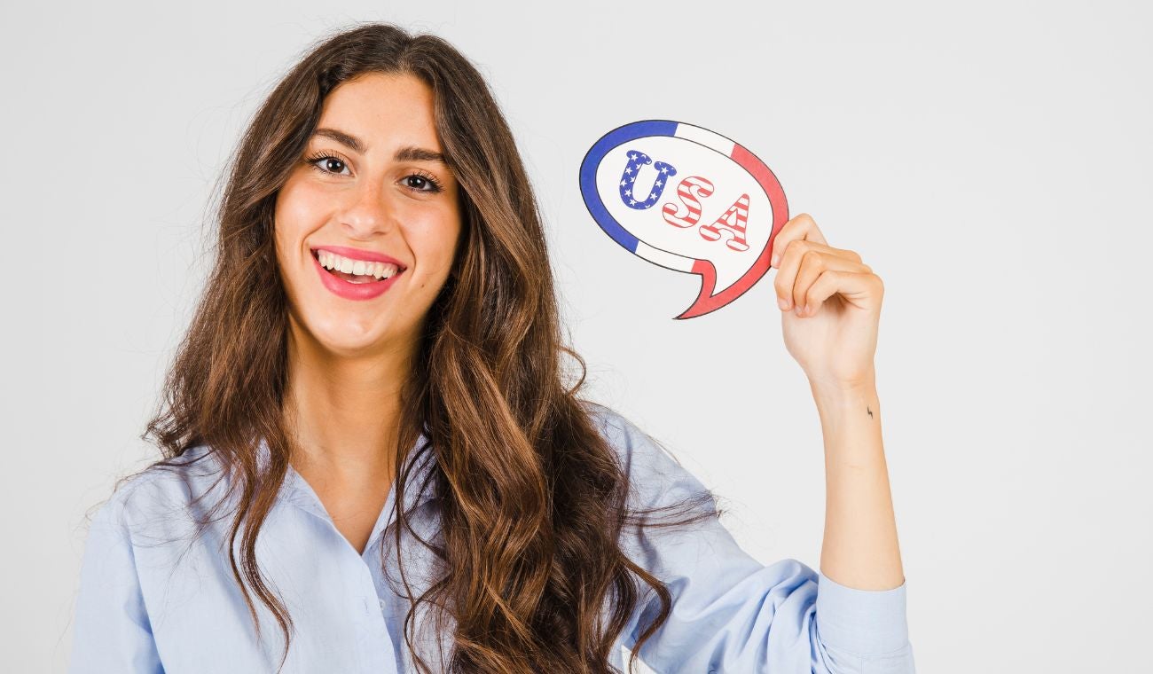 Mujer tomando cursos de inglés