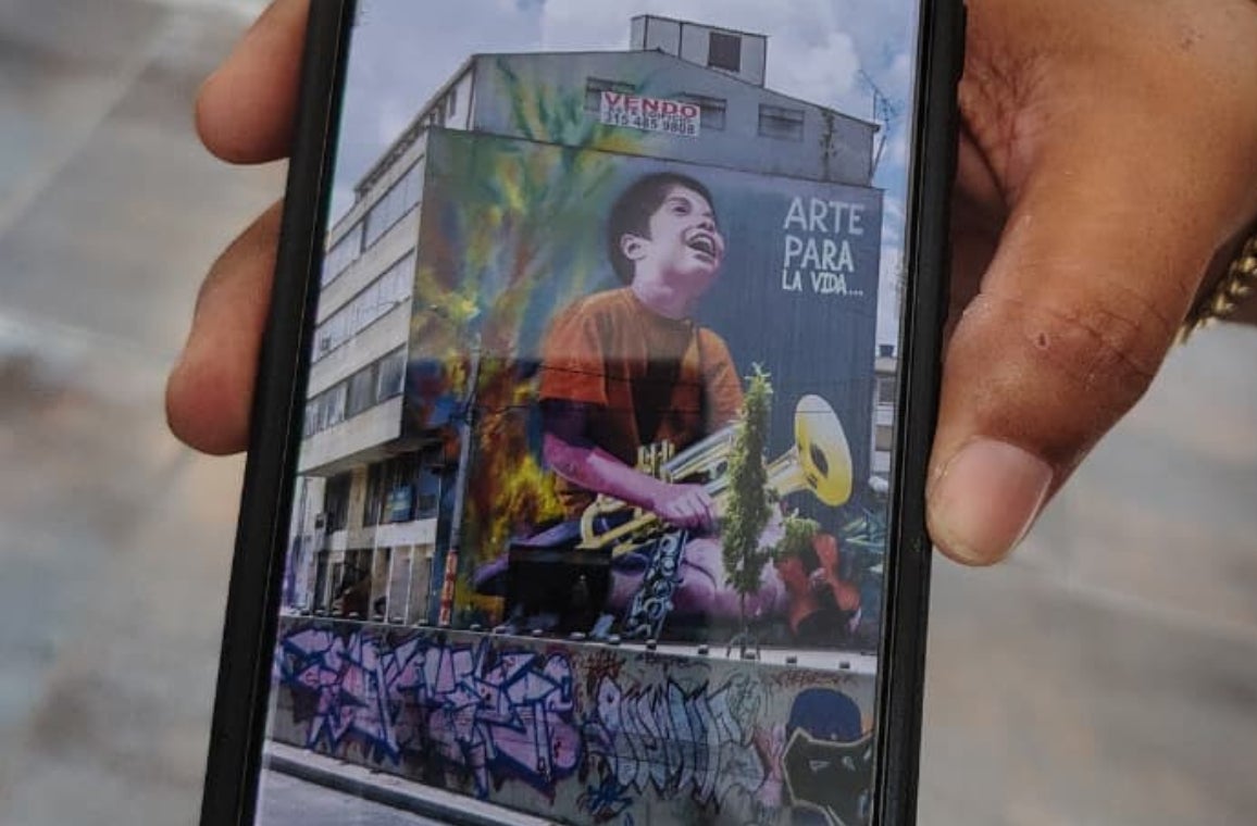 Arte para la vida, mural ubicado en el centro de Bogotá