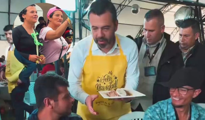 Galán se puso el delantal y repartió lechona armó fiesta de fin de año