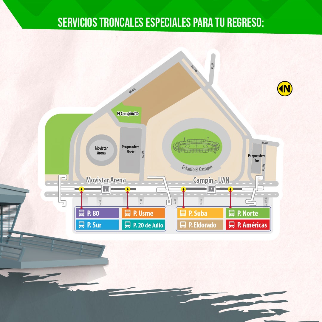 Servicios troncales para regresar del concierto