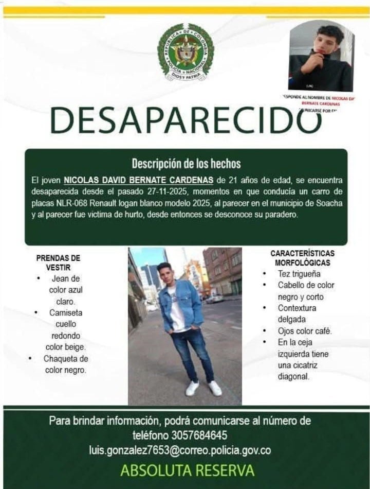 Joven conductor desaparecido