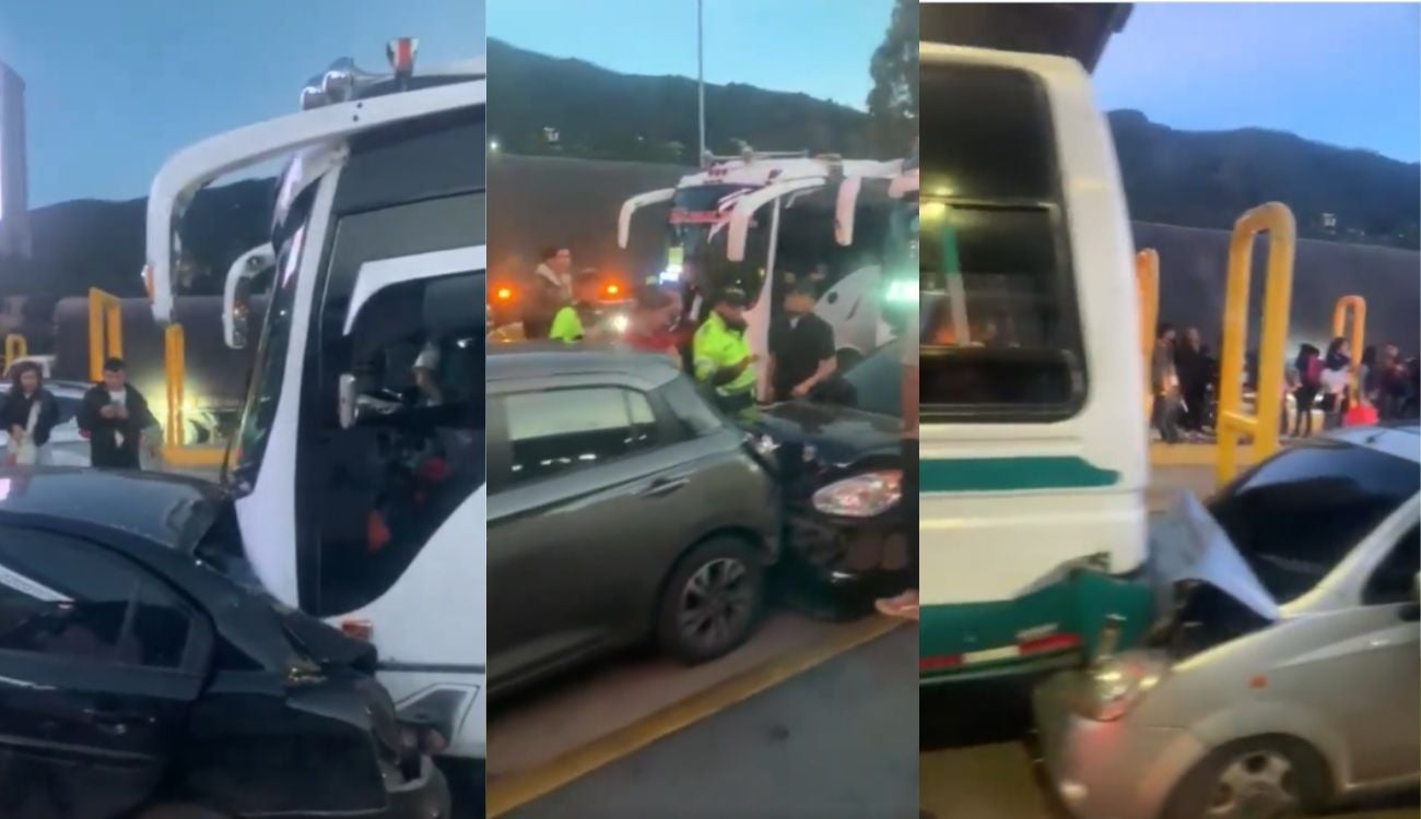 Choque múltiple en el peaje Andes, autopista Norte