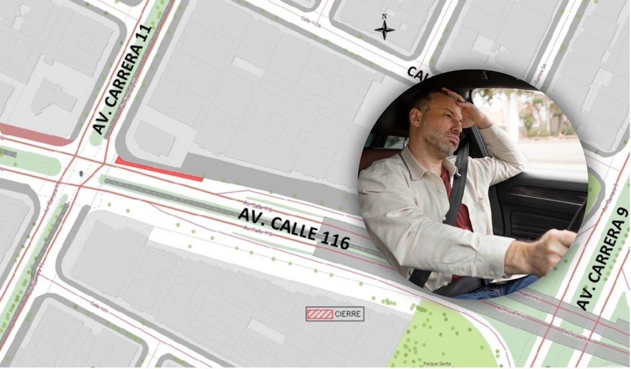 Cierre vial en la calle 116 con carrera 11