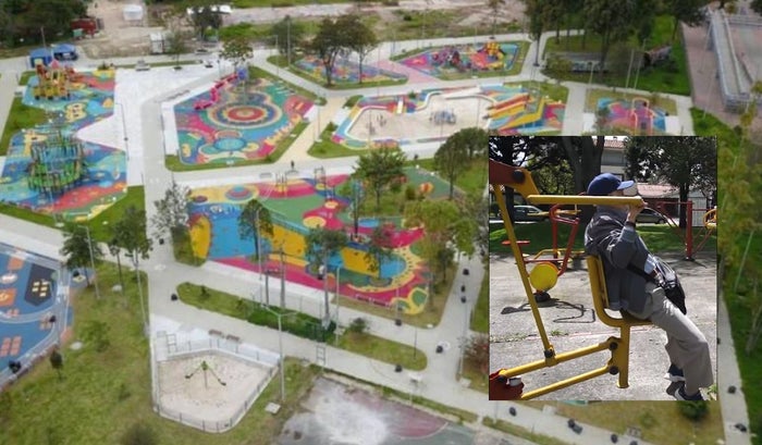 Galán arma grupo especial para los parques hacer ejercicio queda fijo