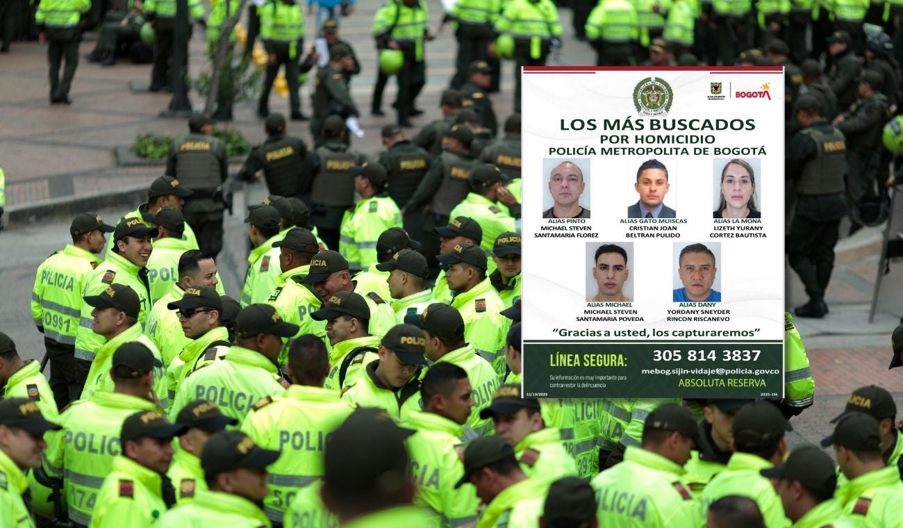 Cartel de los más buscados en Bogotá