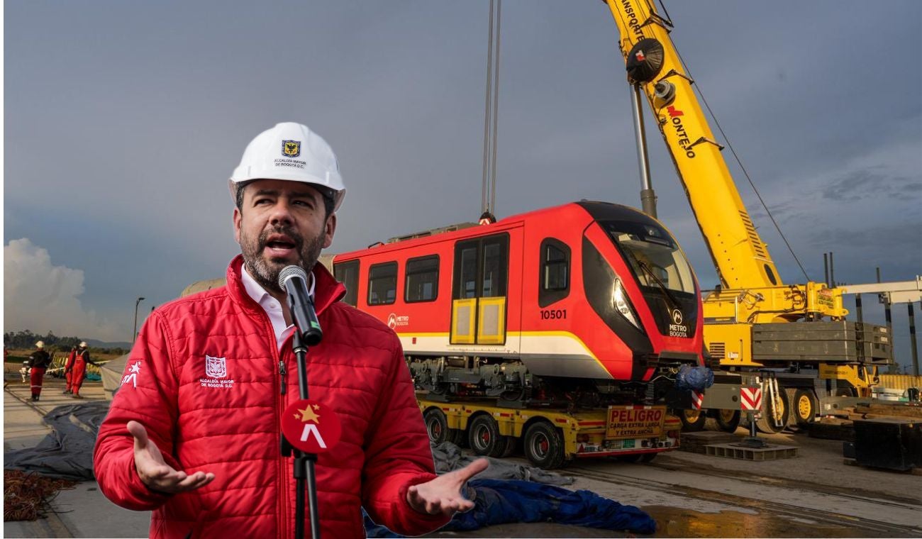 Llegada de tren del Metro de Bogotá