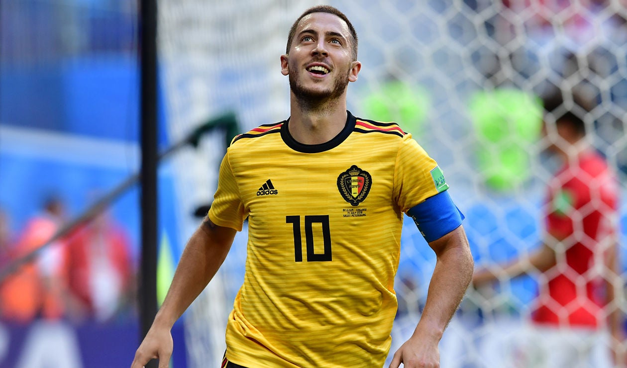 Eden Hazard sonríe tras marcarle a Inglaterra en Rusia 2018