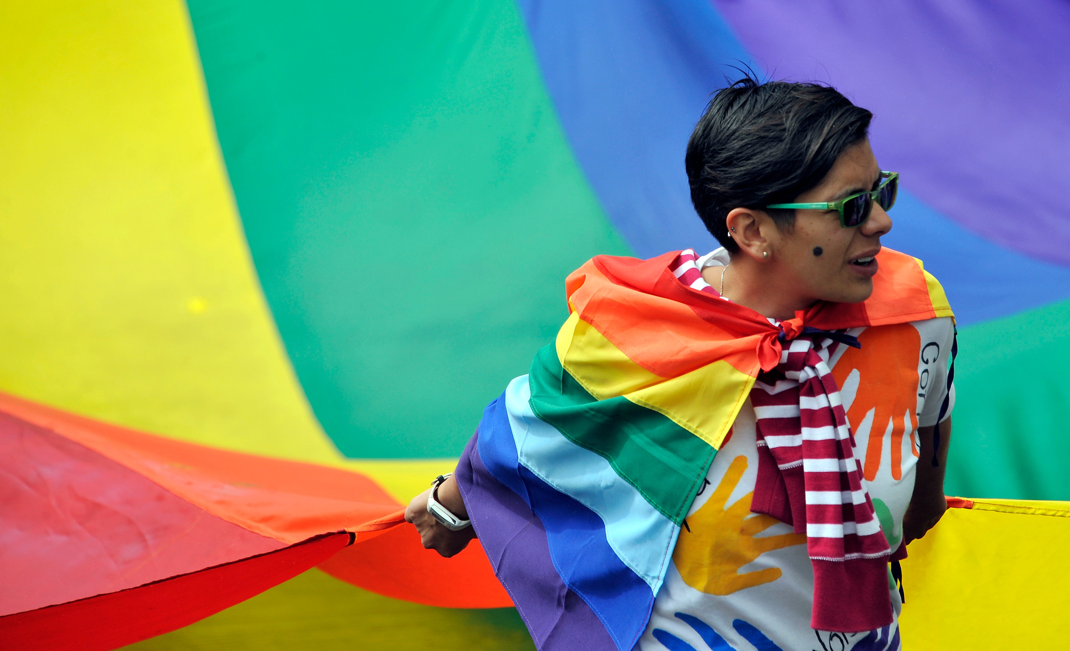 Marcha de la población LGBTI, en Bogotá.
