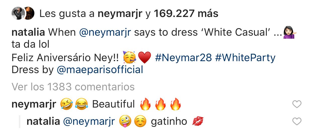 Captura Instagram - Natalia y Neymar