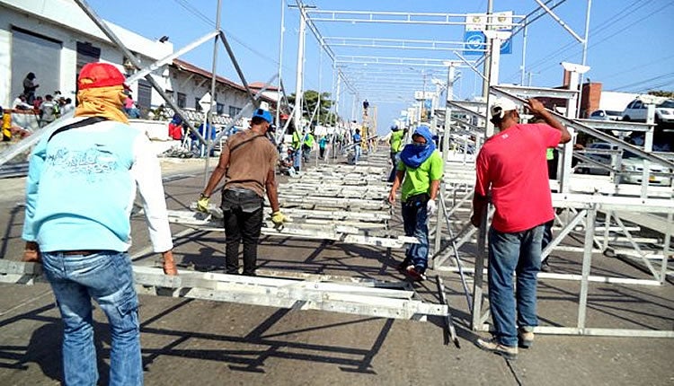 En la vía 40 hay pico y placa por montaje de palcos de Carnaval.