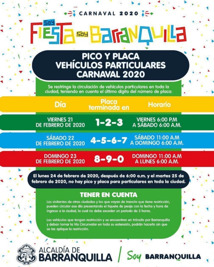 Pico y Placa Carnavales