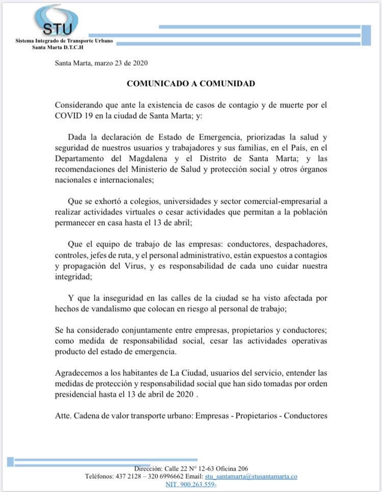 En el documento se explican las razones de la medida