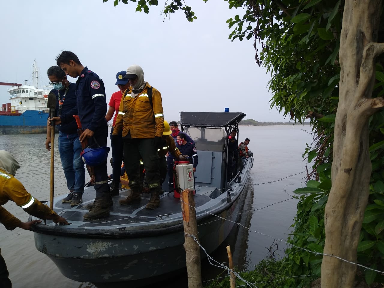 Los bomberos y organismos de socorro ha realizado líneas de agua hasta los puntos críticos para apagar los incendios