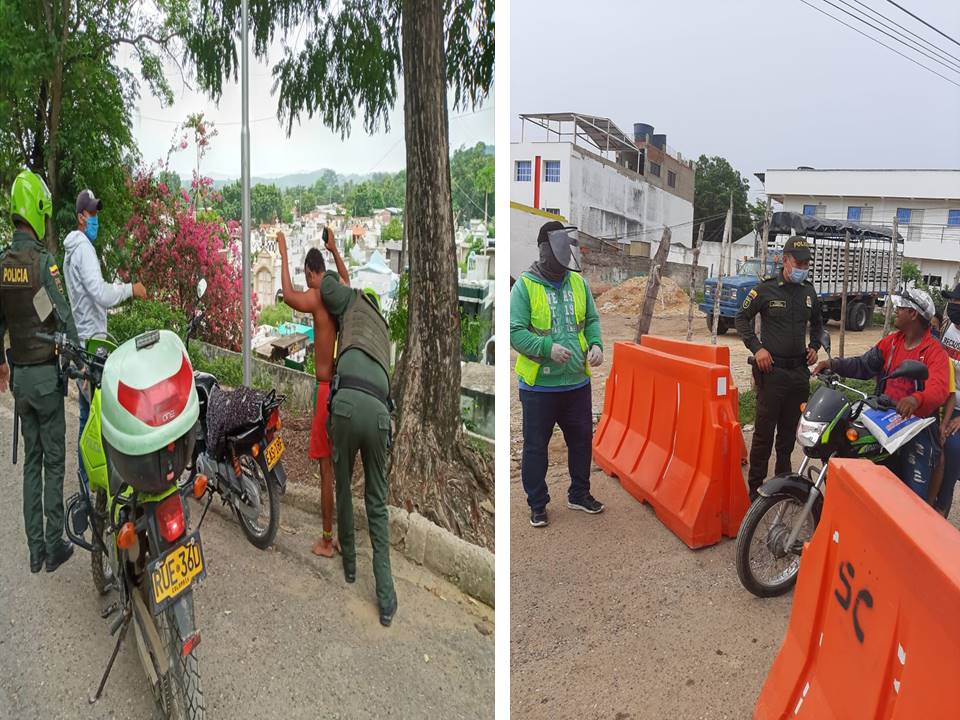 Las acciones de los uniformados están enfocadas esencialmente en que se cumplan las disposiciones previstas por el Gobierno Nacional y departamental