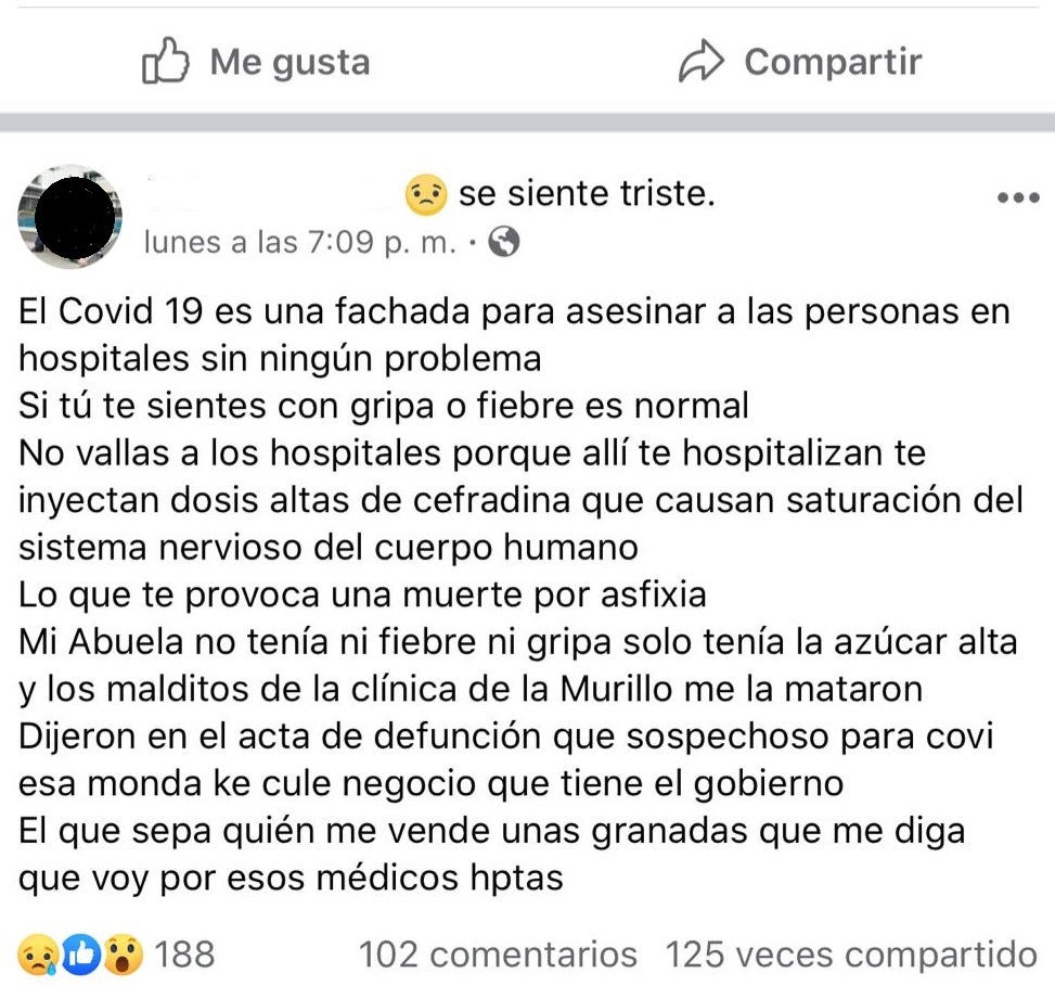 Mensaje Amenazas redes