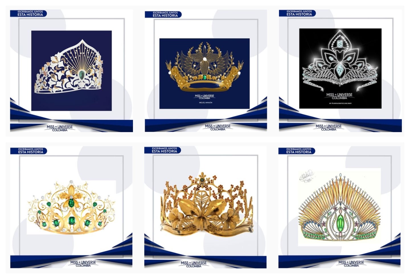Diseño coronas de Miss Universo Colombia
