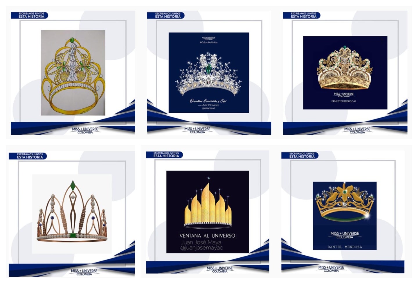 Diseño coronas de Miss Universo Colombia