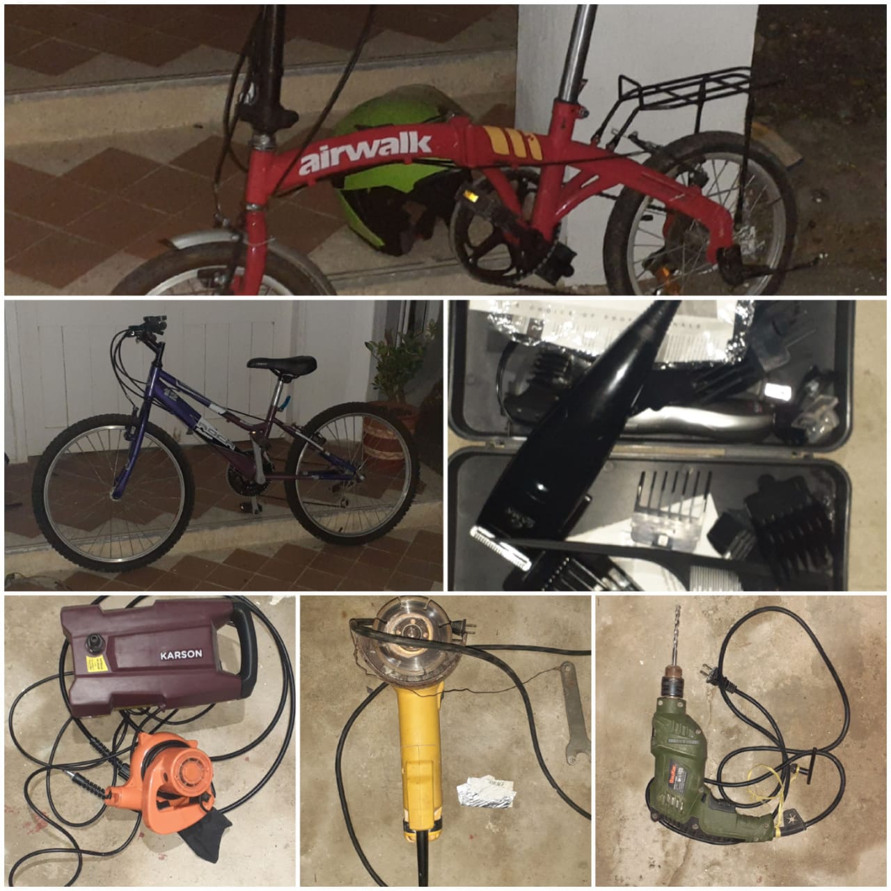 Bicicletas y de más objetos de valor