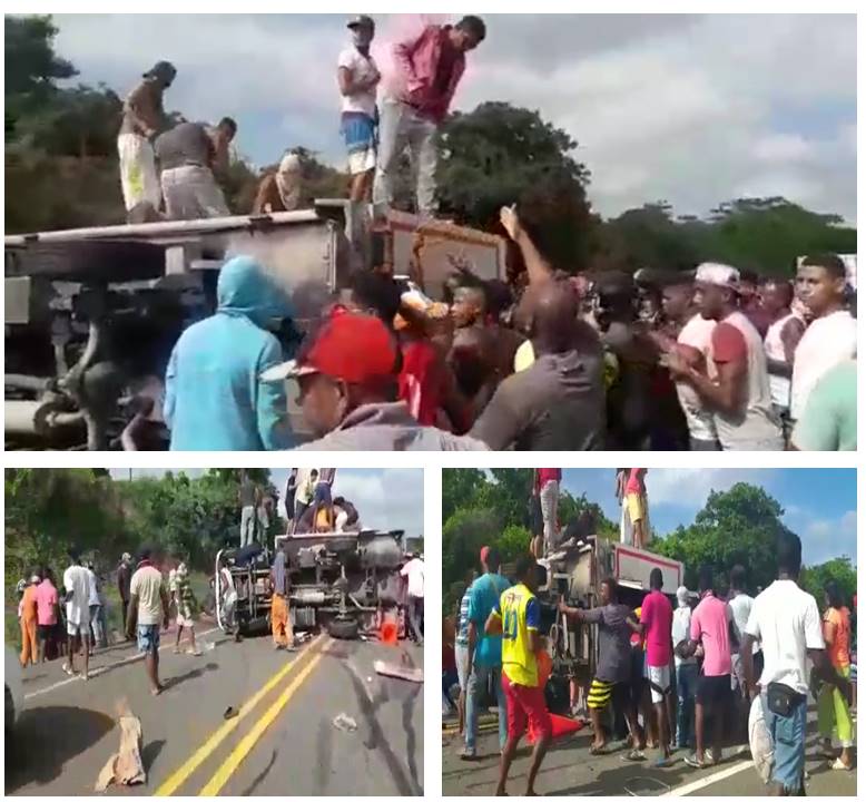 Saqueron el vehículo que al parecer llevaba pescado