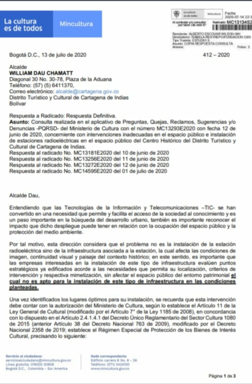 advertencia Mincultura