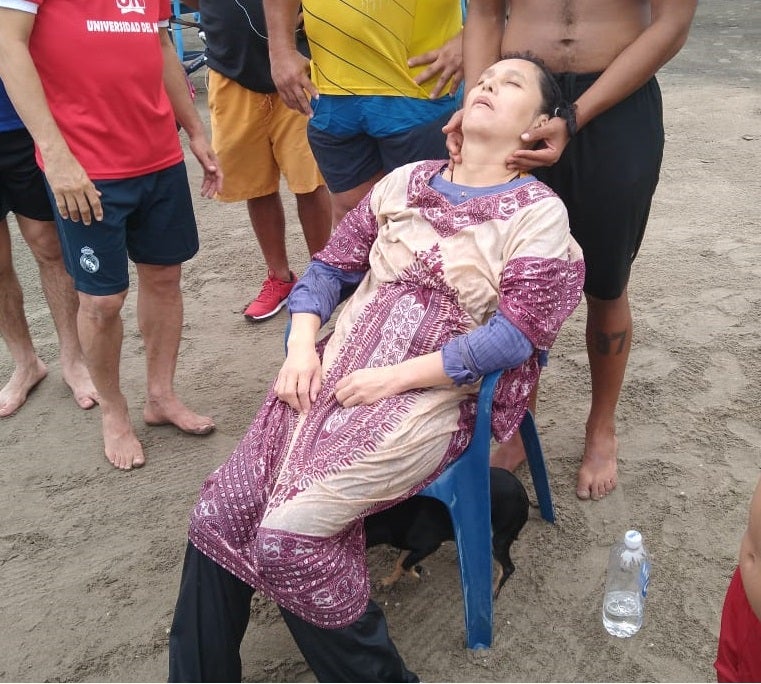 Mujer rescatada en Puerto Colombia