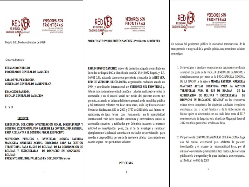 Presunta falsedad en documento público