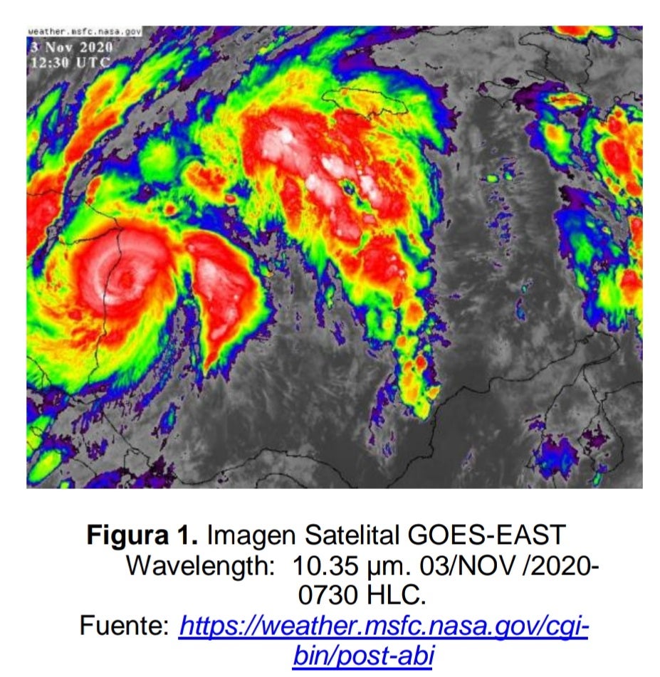 Presenta vientos sostenidos de 125 nudos, igual a 225 km/h