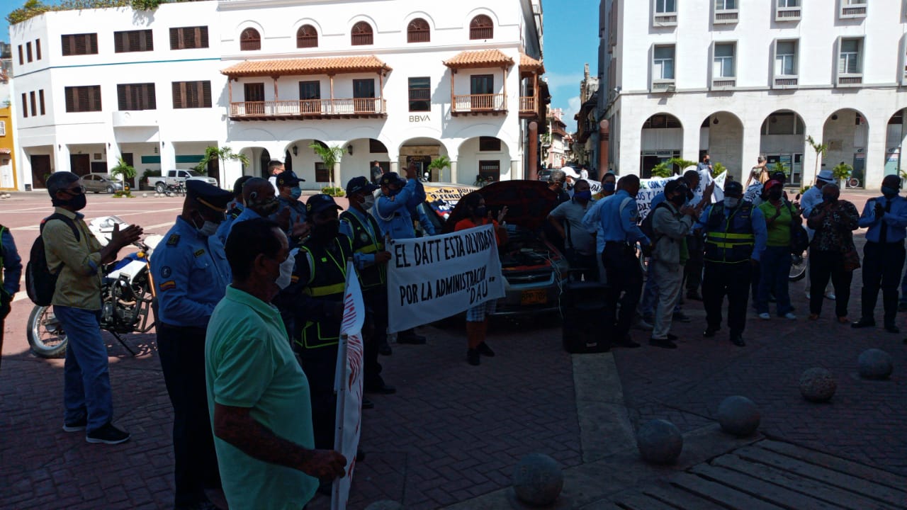 Protesta agentes del Datt Cartagena