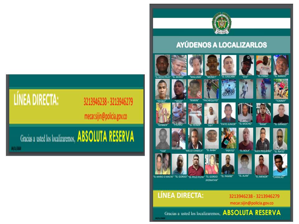 Si sabe del paradero de alguna de estas personas infórmelo a la Policía