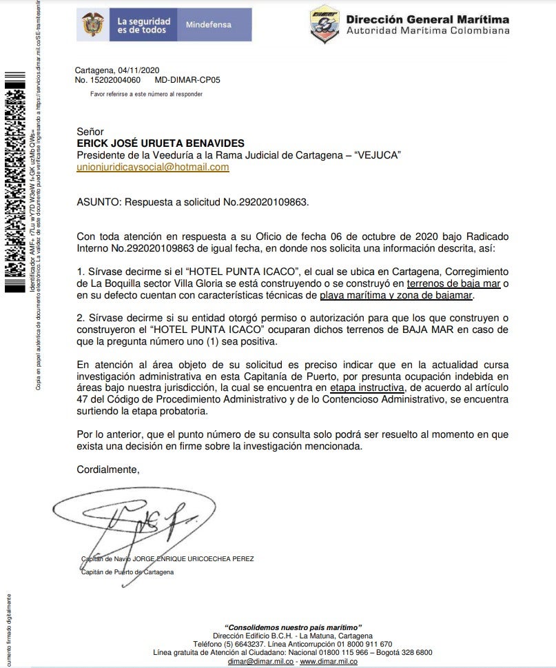 Es posible esté en zona de bajamar.