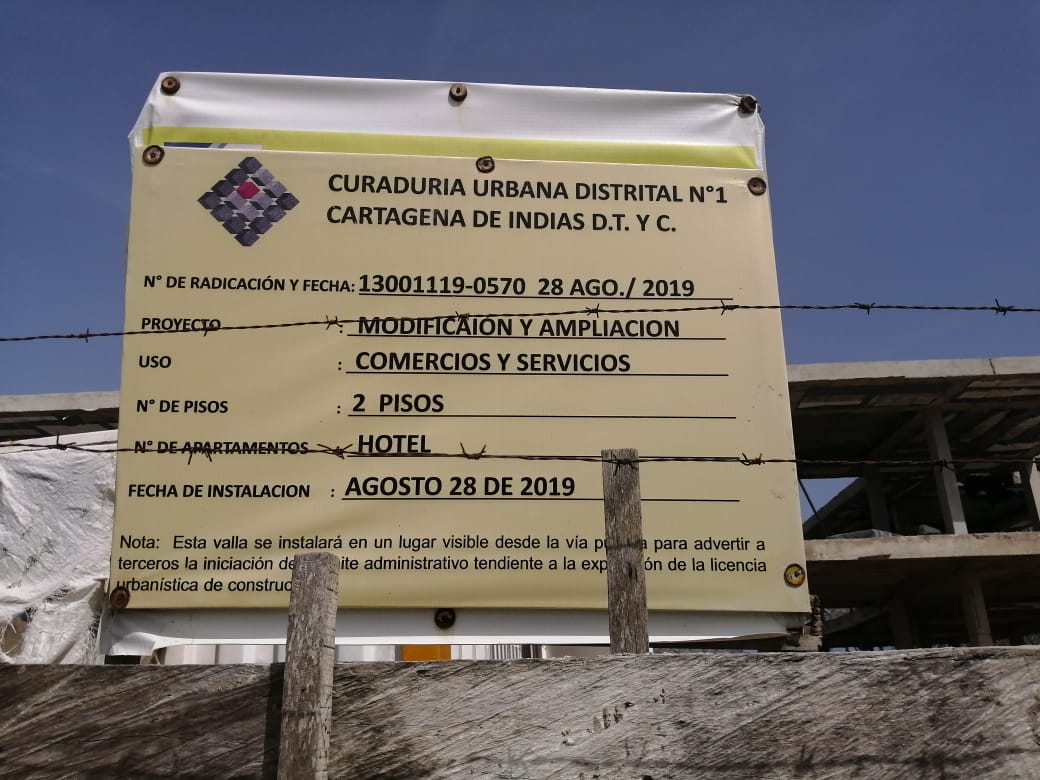 Denuncian construcción de un hotel, al parecer en zona de bajamar en la Boquilla, Cartagena